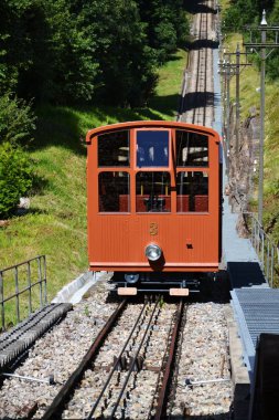 Heidelberg dağ Füniküler demiryolu istasyonunda üst, Baden Wurttemberg, Almanya, güneşli yaz gün