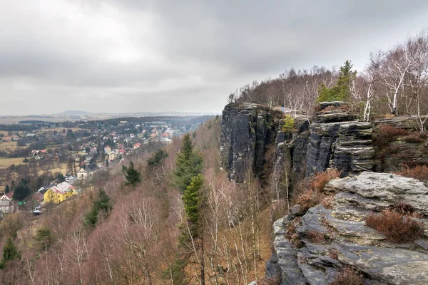 Tisé Skály Nebo Tisa Stěny Českém Švýcarsku Západní Části Labských — Stock fotografie