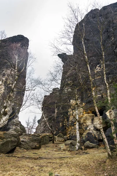 Rocas Tisa Muros Tisa Oeste Suiza Bohemia Parte Las Rocas — Foto de Stock