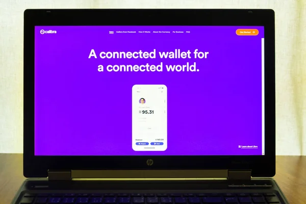 Prag Tschechische Republik Juni 2019 Facebook Digital Calibra Wallet Cryptocurrency — Stockfoto