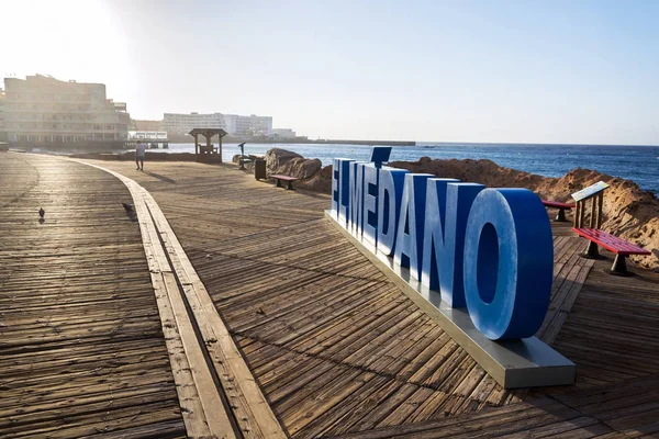 Three Dimensional Sign Medano Long Promenade Coast Beach Montana Roja — Stock Photo, Image