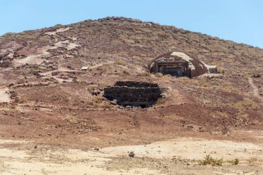 El Medano sahilde İkinci Dünya Savaşı bunker, Tenerife, Kanarya Adaları, İspanya