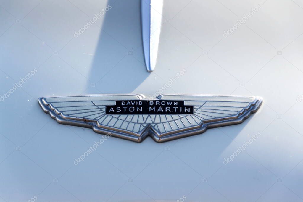 MOST, CZECH REPUBLIC - SEPTEMBER 9 2020: Vintage veteran car Aston Martin DB Mark III stands on a road on September 9, 2020 in Most, Czech republic.
