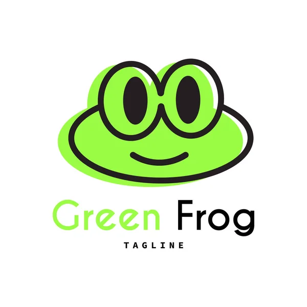 Yeşil Vektör Kurbağa Logo Tasarım Şablonu — Stok Vektör