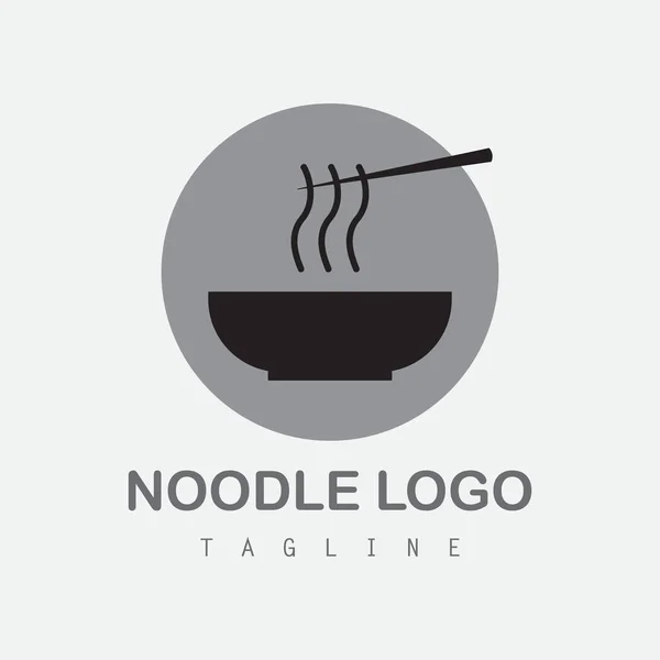 Concept Conception Vectorielle Logo Slogan Nouilles — Image vectorielle