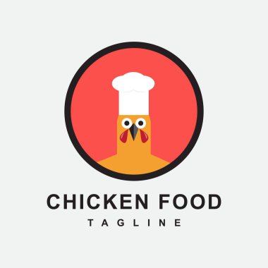 Tavuk gıda etiketi logosunun vektör tasarımı