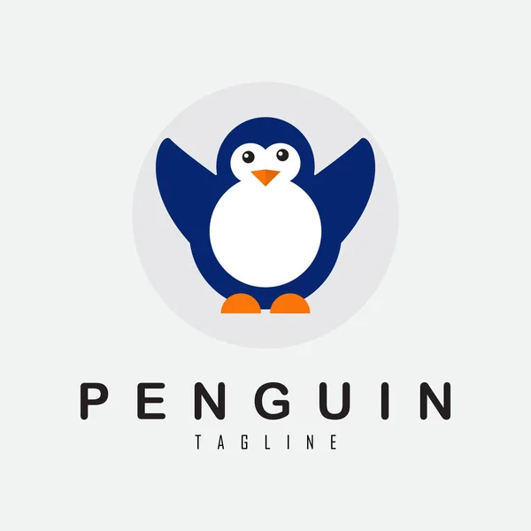 Design Mignon Illustration Logo Slogan Pingouin Pour Des Besoins Marque — Image vectorielle