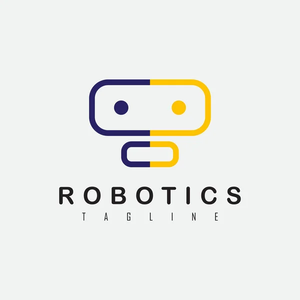 ロボットのロゴアイコンコンセプトのベクトルイラストデザイン — ストックベクタ