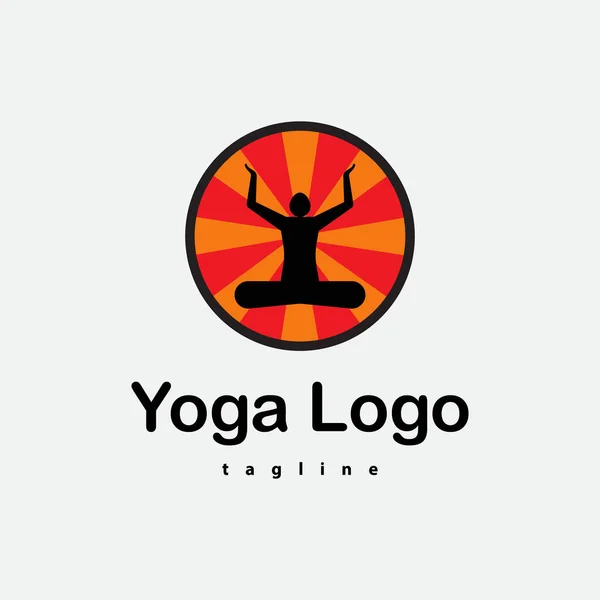 Diseño Ilustración Vectorial Del Concepto Icono Del Logotipo Del Yoga — Vector de stock