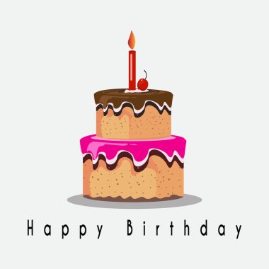 Doğum günü pastası konsepti tasarımının vektör illüstrasyonu