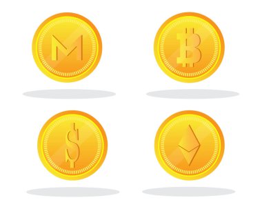 Bitcoin vektör çizimi tasarımı, para birimi