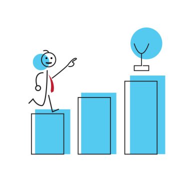 Stickman iş vektörü illüstrasyon tasarımı