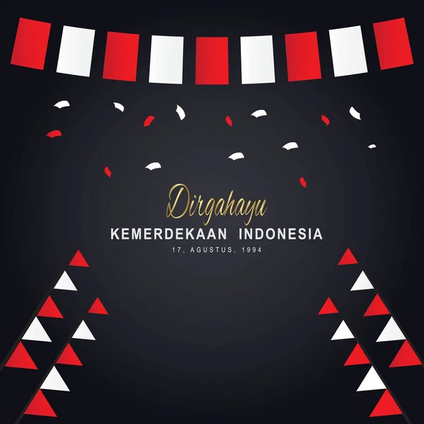 Indonesia Independencia Fondo Vector Diseño — Vector de stock