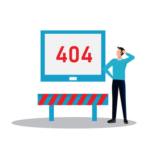 Illustration 404 Felsida Hittades Inte Isolerad Vit Bakgrund — Stock vektor