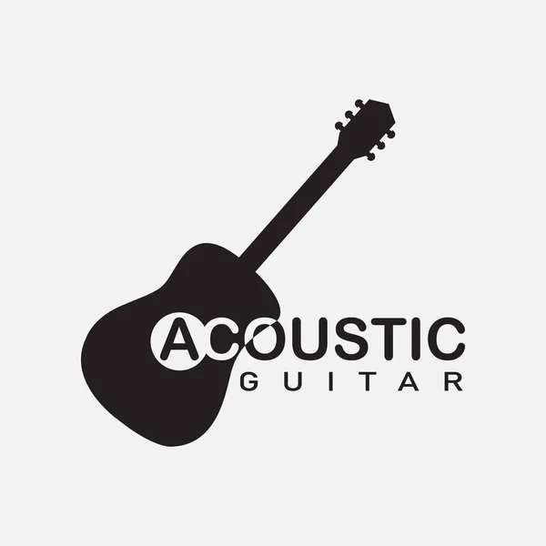 Design Vetorial Ícone Logotipo Guitarra Acústica — Vetor de Stock