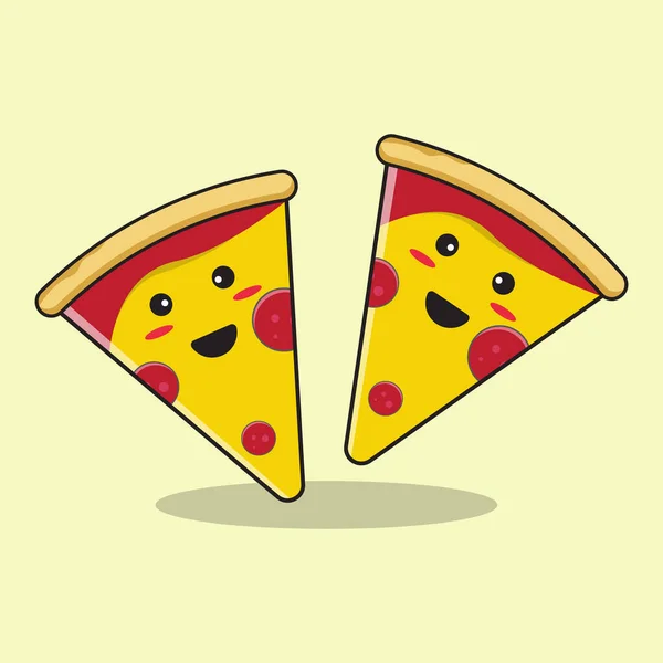Diseño Ilustración Pizza Divertida — Vector de stock