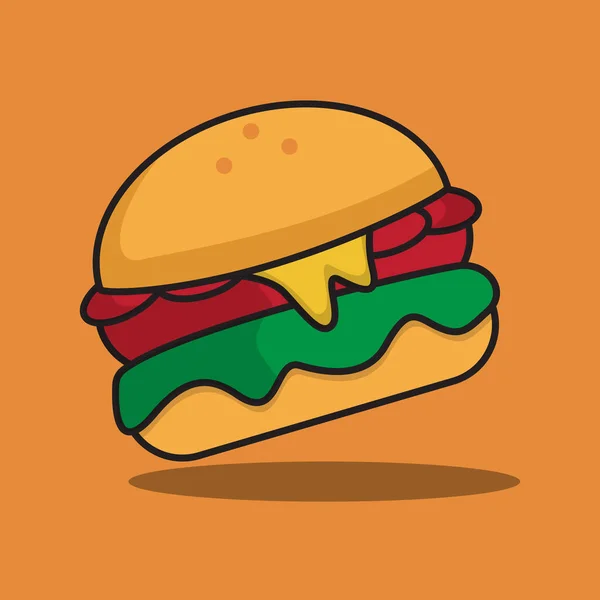 Vector Illustration Cartoon Food Burger Design — Stock Vector