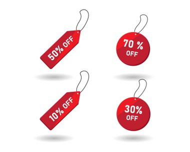 Gerçekçi tasarım indirimli etiket kümesi vektörü