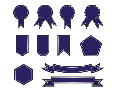 Zarif etiket seti, altın çerçeveli etiket. vektör