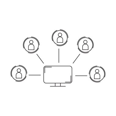 Webinar kavramlarının vektör illüstrasyon tasarımı, çevrimiçi kurslar, uzaktan eğitim, video dersleri, internet grubu konferansları, test eğitimi, evden çalışma, iletişim