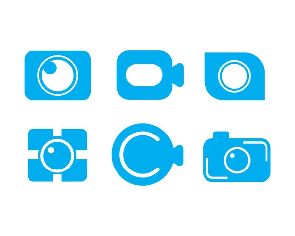 Projeto Vetorial Ícone Câmera Azul — Vetor de Stock