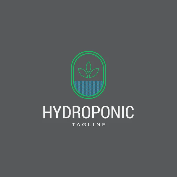 Conceito Hidropônico Logotipo Vetor — Vetor de Stock