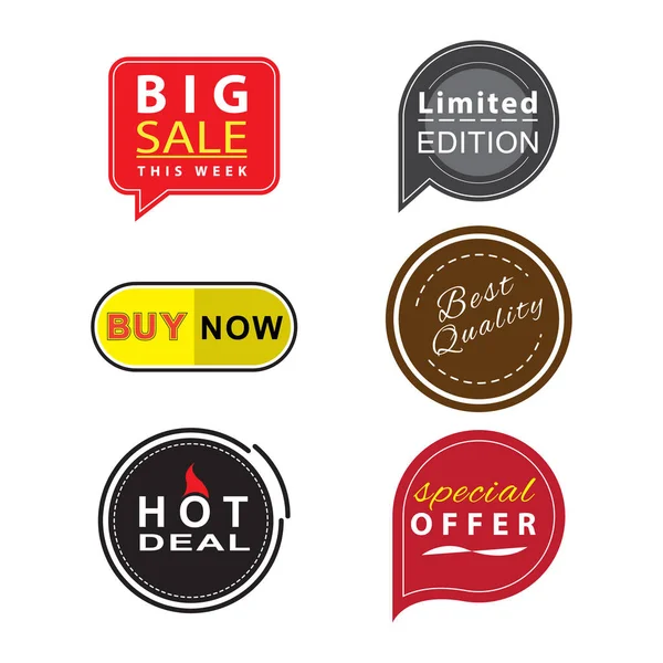 Banner Badge Design Sellers Offer Big Sales Hot Deals Buy — Stock Vector