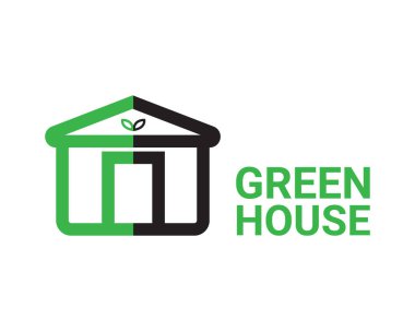 Modern yeşil bir evin vektör logosu