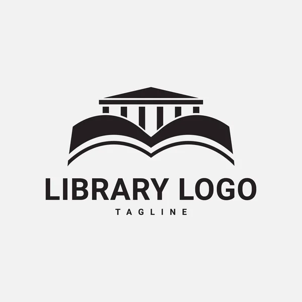 Logo Bibliothèque Icône Design Illustration Vectorielle — Image vectorielle