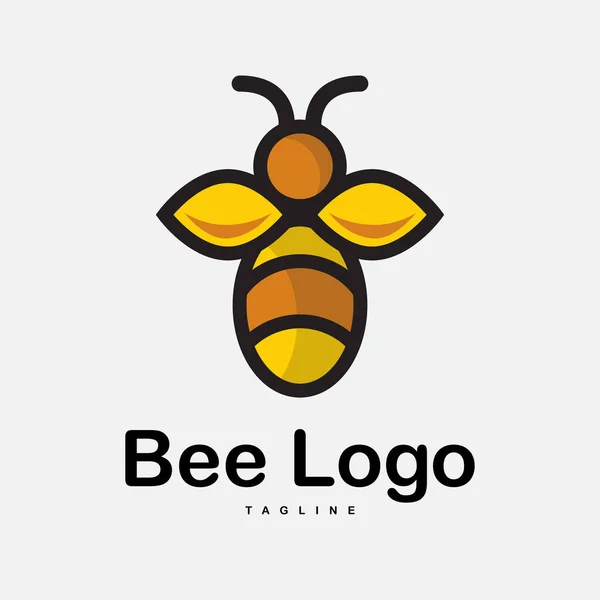 Дизайн Логотипа Пчелы Вектор Иллюстрации — стоковый вектор