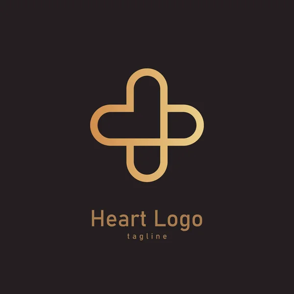 Diseño Logotipo Corazón Lujo Ilustración Vectorial — Vector de stock