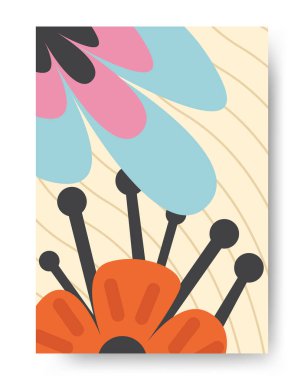 Modern kolaj tarzında soyut organik şekillerin kompozisyonu olan minimalist poster tasarımı. Kapaklar için Vektör İllüstrasyonu, duvar asmaları, kitaplar, sosyal medya hikayeleri, Pag vs..