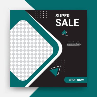 Modern görünümlü sosyal medya tasarım şablonları. çevrimiçi mağazalar, promosyonlar, sunumlar vesaire için.