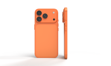 smartphone phone mobile backside side camera orange color tablet digital technology business 17 seventeen series interface electronic media shopping luxury smartphone mobile innovation modern mockup