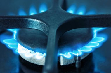 Gaz yakıcı alev, gaz sobası, yakın çekim