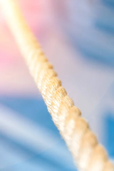 Detail Rope Blue Background Close — Stock Photo, Image