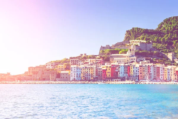 Zonnige Dag Portovenere Aan Italiaanse Riviera Ligurië — Stockfoto