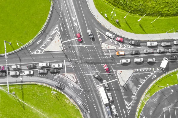 Intersección Carreteras Una Vista Superior — Foto de Stock