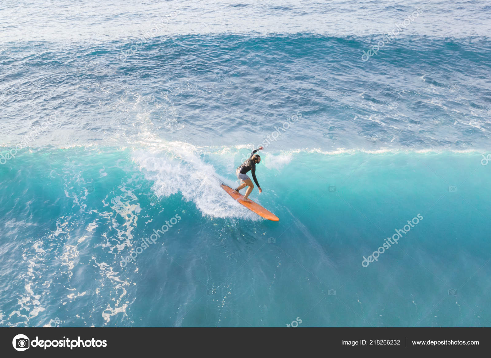 Surfer Top Wave Top View — Stock Photo © watman #218266232