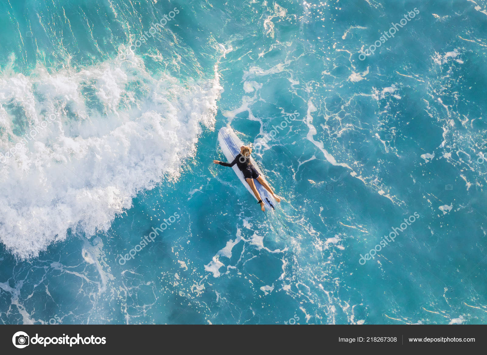 Surfer Ocean Top View — Stock Photo © watman #218267308