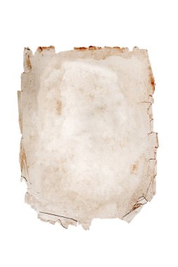Beyaz bir arka plan eski kahverengi sayfa. Beyaz izole