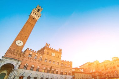 Piazza del Campo Siena, Toskana, İtalya, Palio barındırma ünlü Meydanı tarihi binalar