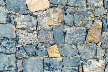 Mavi ve sarı taş duvar, arka plan, doku