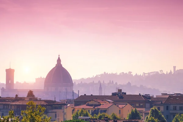 Vista Superior Cidade Florença Pôr Sol Itália Toscana — Fotografia de Stock