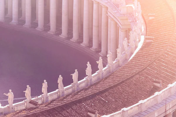 Peter Bazilikası Vatikan Içinde Ayrıntı Peter Basilica Üst Heykeller — Stok fotoğraf