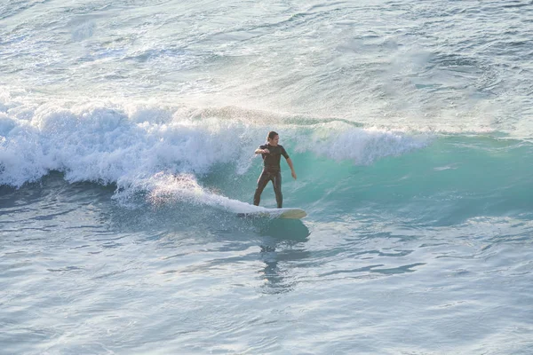 Bogliasco Itália Outubro 2017 Surfista Oceano — Fotografia de Stock