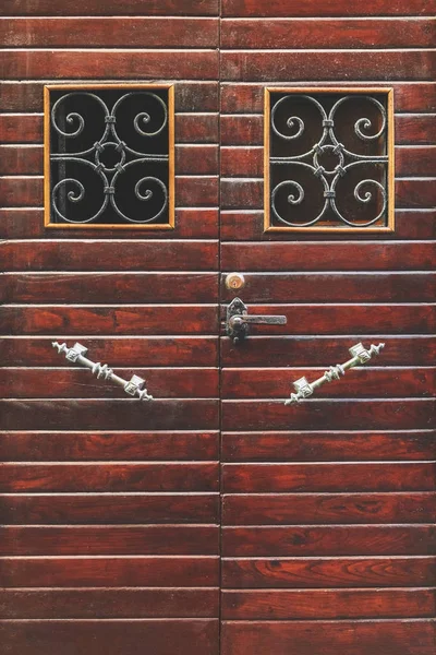 Porta Legno Con Finestre — Foto Stock