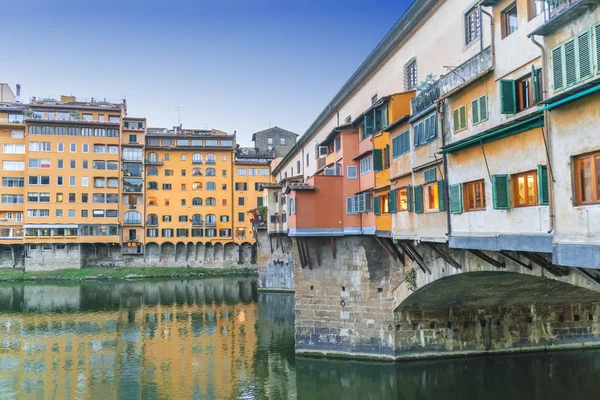 Arno Folyó Olaszország Toscana Florence Vagy Firenze Városának Festői Kilátás — Stock Fotó