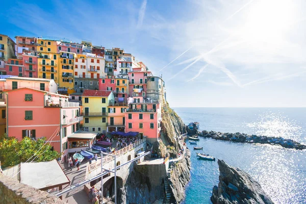 Doğal Görünümünü Manarola Talya — Stok fotoğraf