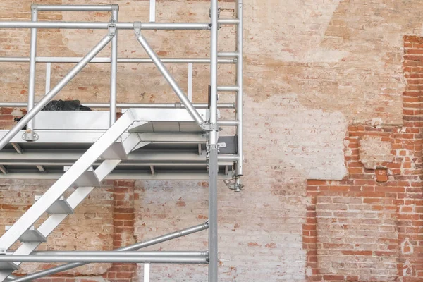 Fire Escape Brick Wall Close — Stock Photo, Image